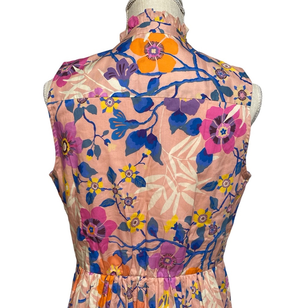 EUC J. Crew Floral Midi Dress - Pink and Blue - Picture 7 of 16